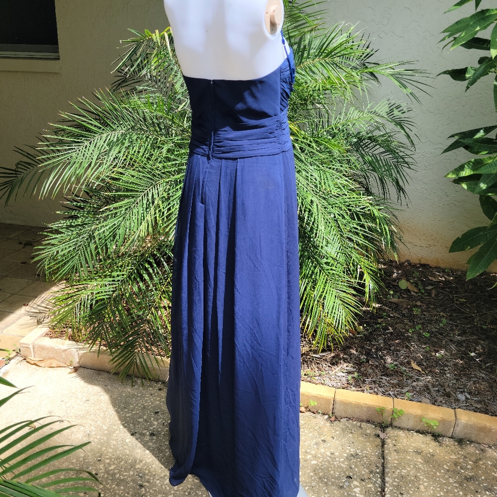 David's Bridal Navy Long Dress Size 4 Strapless - Picture 11 of 11